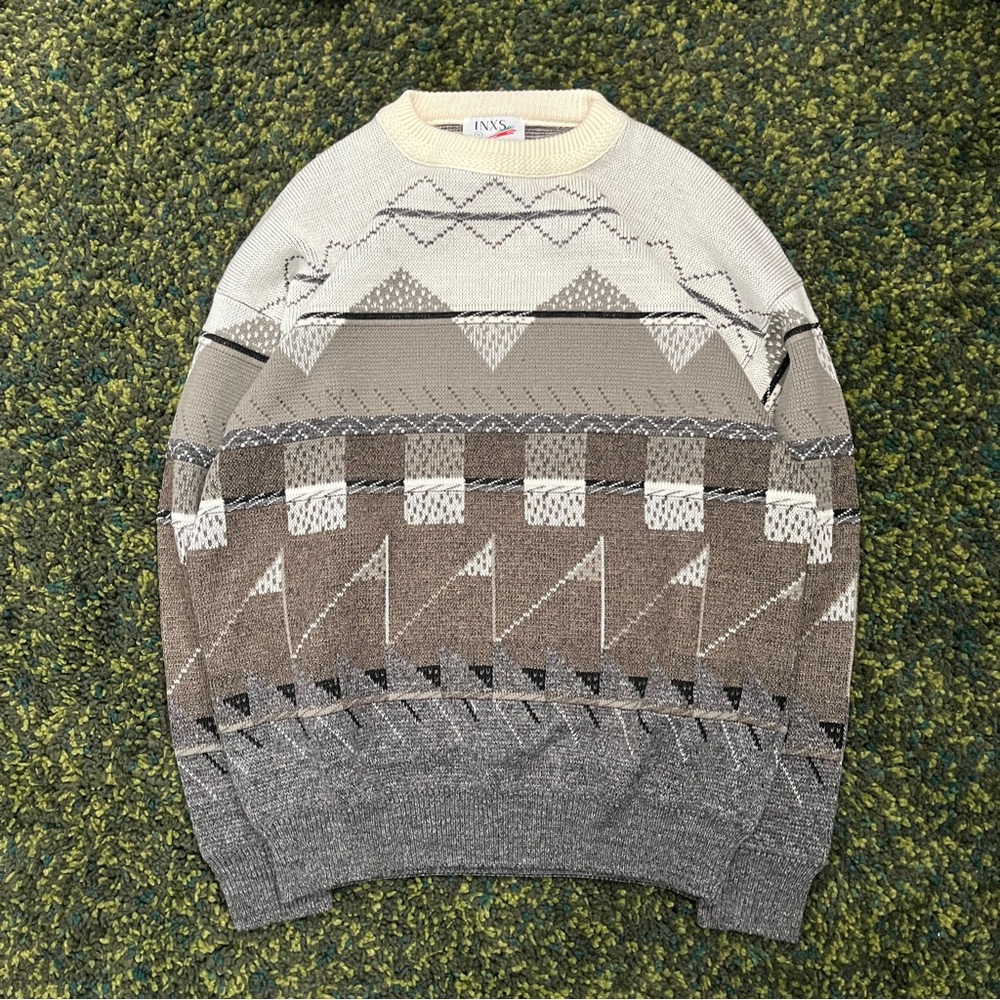 INXS Vintage Abstract Patterned Sweater (M)